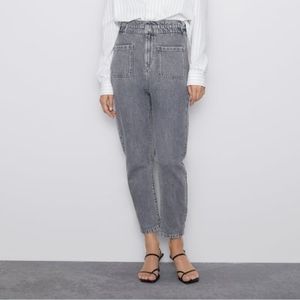 Zara -Like New-Z1975 -Grey Stonewash Mom Jeans
